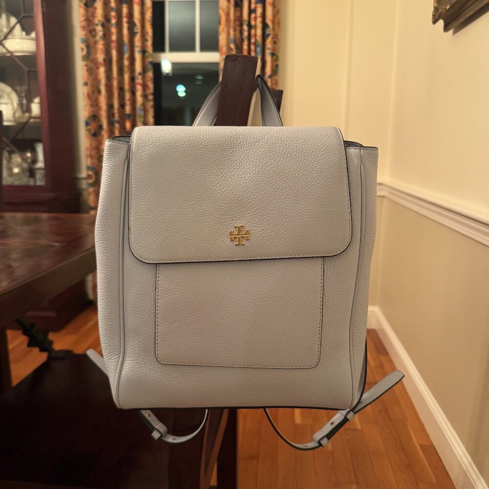 light blue Tory Burch backpack